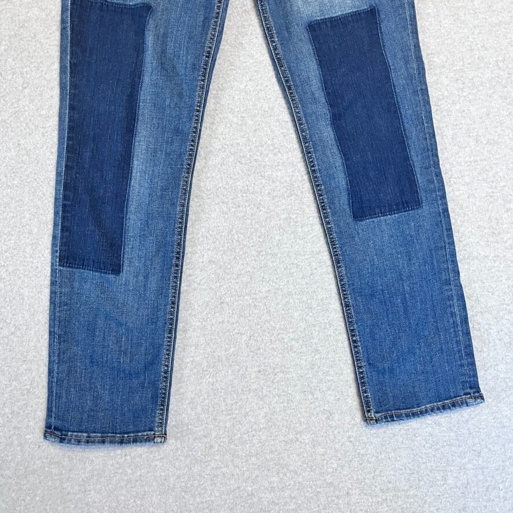Old Navy Jeans Womens 2 Blue Boyfriend Straight Patchwork Distressed Faded Denim - Picture 4 of 12